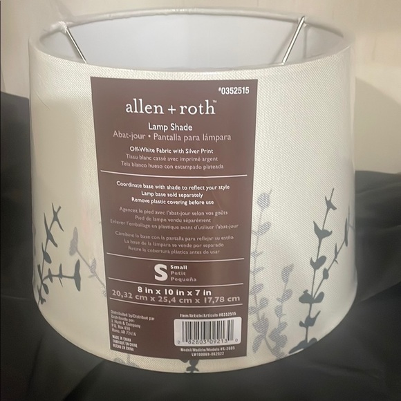 Elegant White and Gray Lampshade new Allen + Roth brand / lamps - Picture 2 of 4